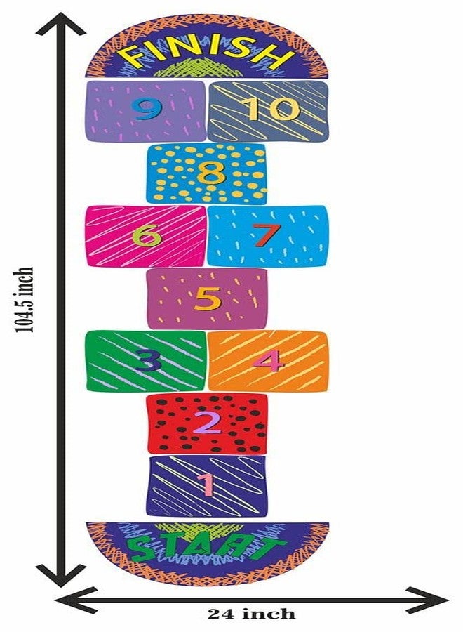 CVANU Creative Design of Hopscotch Game Stickers Number Jumping Grid Game Floor Decals PVC Vinyl for Children Living Room, Home and Nursery Classroom, Multicolour, Size (24x104.5) inch - Image 5